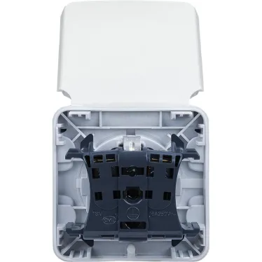 Plexo Розетка с заземлением IP55 белая в рамку