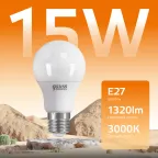 Лампа светодиодная LED 15 Вт 1320 лм 3000К А60 груша теплый E27 AC 220В Elementary Gauss