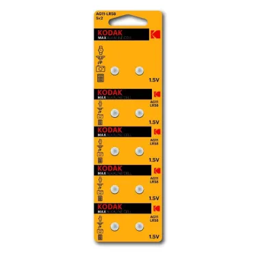Батарейка Kodak AG11 (361) LR721, LR58 [KAG11-10] MAX Button Cell (100/1000/98000)