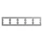 GLOSSA Рамка горизонтальная 5 постов алюминий