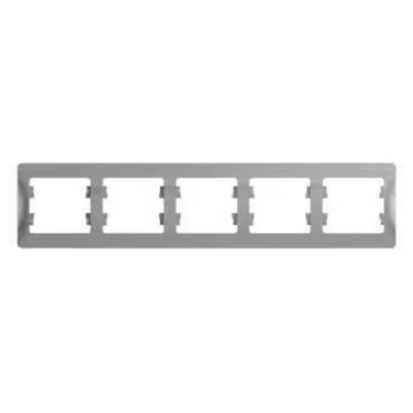 GLOSSA Рамка горизонтальная 5 постов алюминий