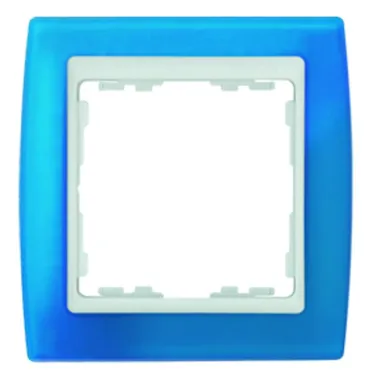 Рамка на 2 поста, S82, синий полупрозрачный - белый