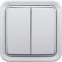 Plexo Переключатель двухклавишный встраиваемый белый