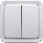 Plexo Переключатель двухклавишный встраиваемый белый