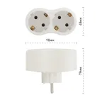 Разветвитель электрический SPx-2e-W на 2 розетки с заземлением 16А белый