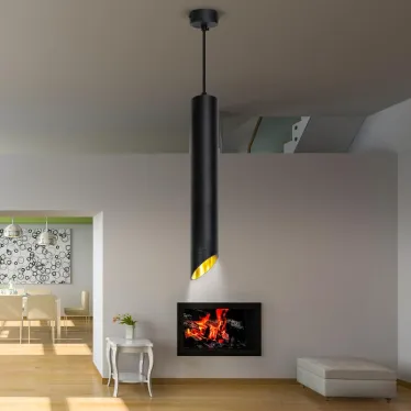 Светильник подвесной (подвес) PL 17 BK MR16/GU10, черный, потолочный, цилиндр