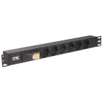 Блок розеток 6 розеток немецкий стандарт с автоматом 1 юнит вход С14 без шнура