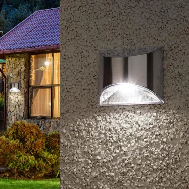 Фасадная подсветка Хром, на солнечной батарее, 4LED, 7lm ERAFS024-38