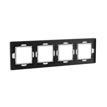 Рамка из натурального стекла, ''Avanti'', белая, 8 модулей