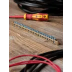 Шина PEN ноль-земля 6х9мм 24 отверстия латунь крепеж по краям PROxima