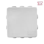 Коробка распределительная КМР-030-014 с крышкой (100х100х50) для прямого монтажа, 10 мембр. вводов серая IP55 розн. стикер EKF