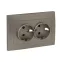Валенсия лицевая панель розетки 2-местной с/з 16А кашемир с защ. штор.