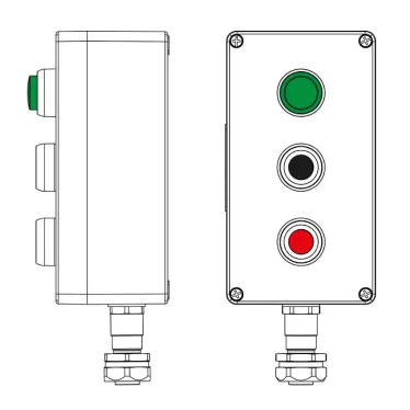 Взрывозащищенный пост управления из полиэстера CPE-P-04-(1xLG(250)-1xP1B(11)-1xP1R(11))-1xKAEPM2MHK-20(C)1Ex d e IIC Т5 Gb / Ex tb IIIC T95°C Db IP66/КЗ