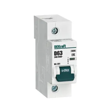 Выключатель автоматический однополюсный 63А D ВА-201 10кА