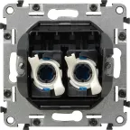 Valena LIFE Розетка информационная двойная RJ45 категория 6 UTP с лицевой панелью белая