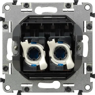 Valena LIFE Розетка информационная двойная RJ45 категория 6 UTP с лицевой панелью белая