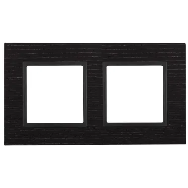 Рамка на 2 поста, дерево, Эра Elegance, чёрн.дерево+антр, 14-5302-05