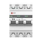 Выключатель автоматический трехполюсный 8А D ВА47-63 4.5кА PROxima