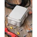 Коробка распаячная КМР-050-048 пылевлагозащитная 6мембранных вводов уплотнительный шнур (120х80х50) PROxima