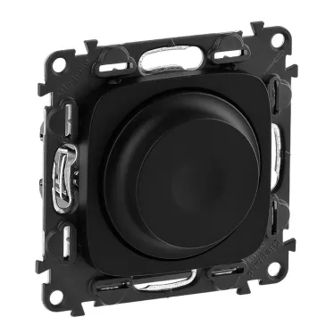 Valena ALLURE Светорегулятор с поворотной ручкой универсальный 300Вт без нейтрали С лицевой панелью Антрацит