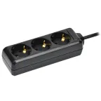 Удлинитель У03 3 места с заземлением 3м 3х1мм2 16А 250В черный