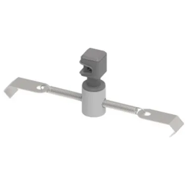 Держатель круглого проводника 8 мм для черепичной кровли на пружине серый. Материал - нержавеющая сталь/пластик.