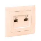 Валенсия розетка компьютерная RJ-45 2-местная кремовая