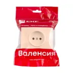 Валенсия розетка 1-местная б/з 10А кремовая с защ. штор.