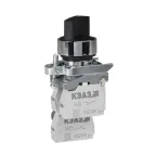 Переключатель КПЕ1111РС-черный-1но+1нз-ручка-фикс-2поз-IP40-