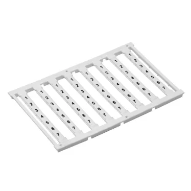 Маркировка для клемм, ширина 6 мм, узкая, для клемм Push-in, белая, от 1 до 10, горизонтальная ориентация, 1 шт. карта из 80 маркеров