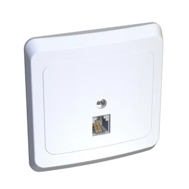 ЭТЮД Розетка телефонная 1хRJ11 скрытая белая