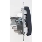 GLOSSA Переключатель одноклавишный с подсветкой схема 6а антрацит в рамку