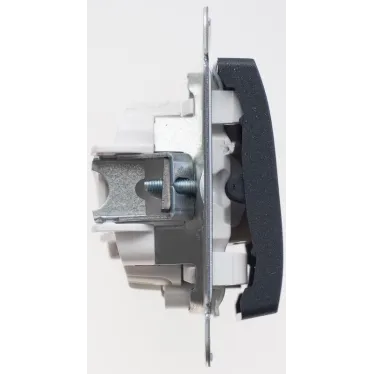 GLOSSA Переключатель одноклавишный с подсветкой схема 6а антрацит в рамку