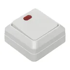 Рим Выключатель одноклавишный с индикатором 10А белый