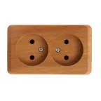 ЭТЮД Розетка двойная наружная без заземления без шторок Бук