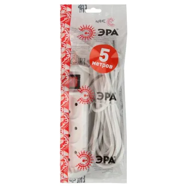 Удлинитель электрический U-3s-5m-2x1 без заземления c выключателем 3 розетки 5м ПВС 2x1мм2 10А