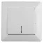 Выключатель Intro Solo 4-102-01 одноклавишный с подсветкой, 10А-250В, IP20, СУ, белый