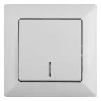Выключатель Intro Solo 4-102-01 одноклавишный с подсветкой, 10А-250В, IP20, СУ, белый