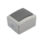 Выключатель двухклавишный INDUSTRIAL IP54, о/у, серый