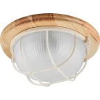 Светильник НБО-03-60-012 Е27 круг с решеткой дерево клен IP54