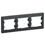 GLOSSA Рамка 3 поста горизонтальная антрацит