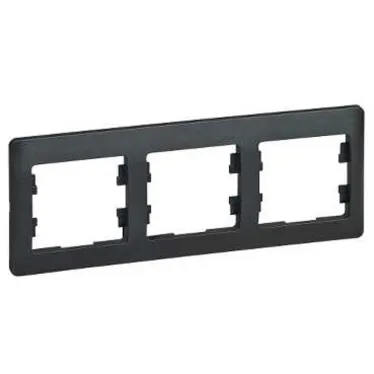 GLOSSA Рамка 3 поста горизонтальная антрацит