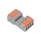 Клемма СМК 222-424R проходная разъемная 4 полюса серая 0,2-2,5/4 мм2