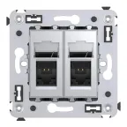 Avanti Компьютерная розетка RJ-45 в стену кат.5e двойная Закаленная сталь