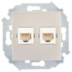 15 Розетка компьютерная двойная скрытая 2хRJ45 категория 5е Systimax шампань
