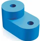 Изолятор нулевой шины угловой синий