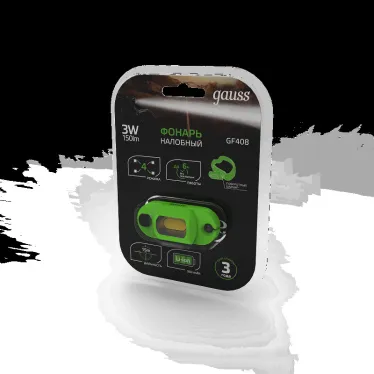 Фонарь светодиодный налобный 3 Вт 150 лм Черный IP42 аккумуляторный Li-ion 300мАч GFL Gauss