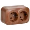 GLORY Розетка двухместная наружная с заземлением дуб