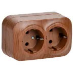 GLORY Розетка двухместная наружная с заземлением дуб