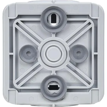 Коробка для накладного монтажа с мембранными сальниками - Программа Plexo - серый - 1 пост